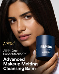 Remedy Science textura del bálsamo fundido mostrando su textura aceitosa que disuelve maquillaje