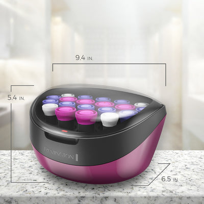 Remington ready indicator and power base lit to show rollers at optimal styling temperature