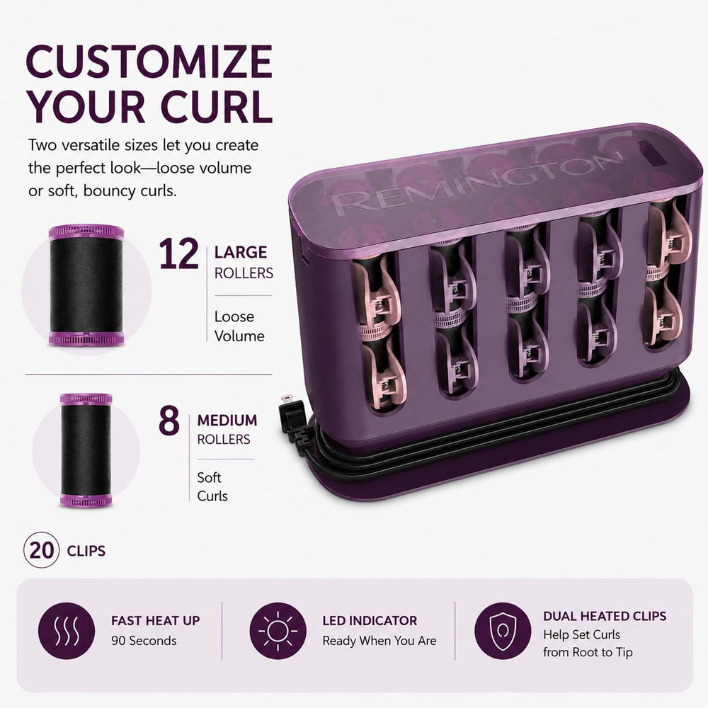 Remington Thermaluxe en uso en modelo crea rizos duraderos y definido volumen