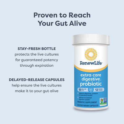 Renew Life label close-up showing strain IDs and transparency