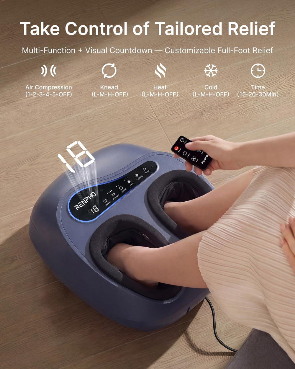 RENPHO Thermacool removable zipper cover for machine-washable hygiene and fresh use
