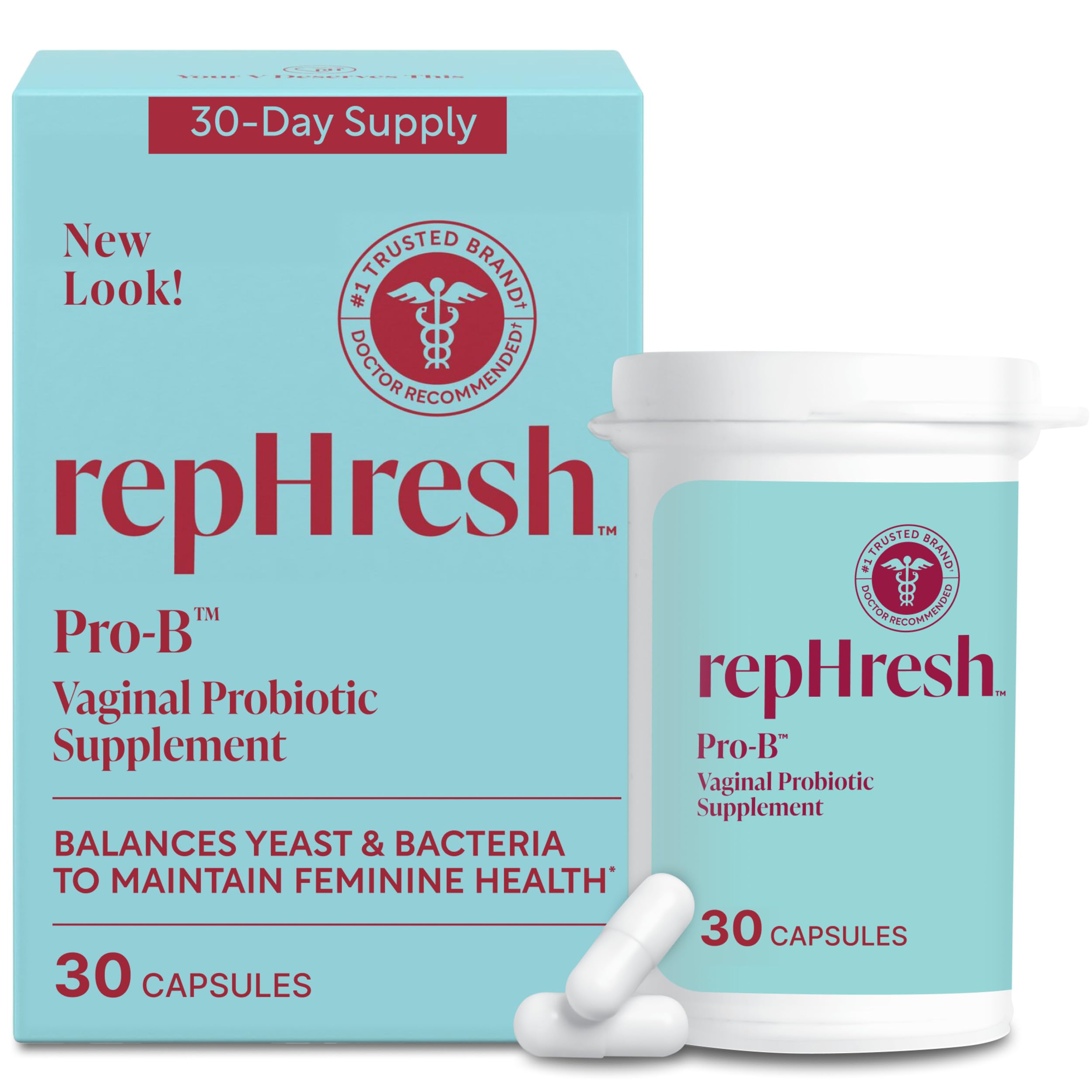 RepHresh Pro-B frente del envase mostrando 30 cápsulas y conveniencia diaria