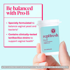 RepHresh Pro-B etiqueta y detalle de la formulación con cepas lactobacillus
