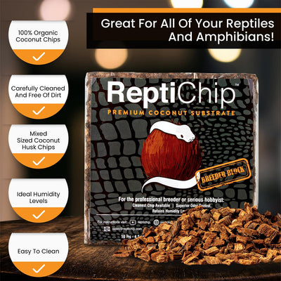 ReptiChip close-up fiber texture highlighting dust-reduced, soft coco husk for comfort