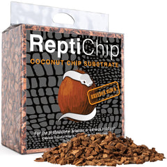 ReptiChip front packaging showing brand and compact breeder block, clear storage benefit