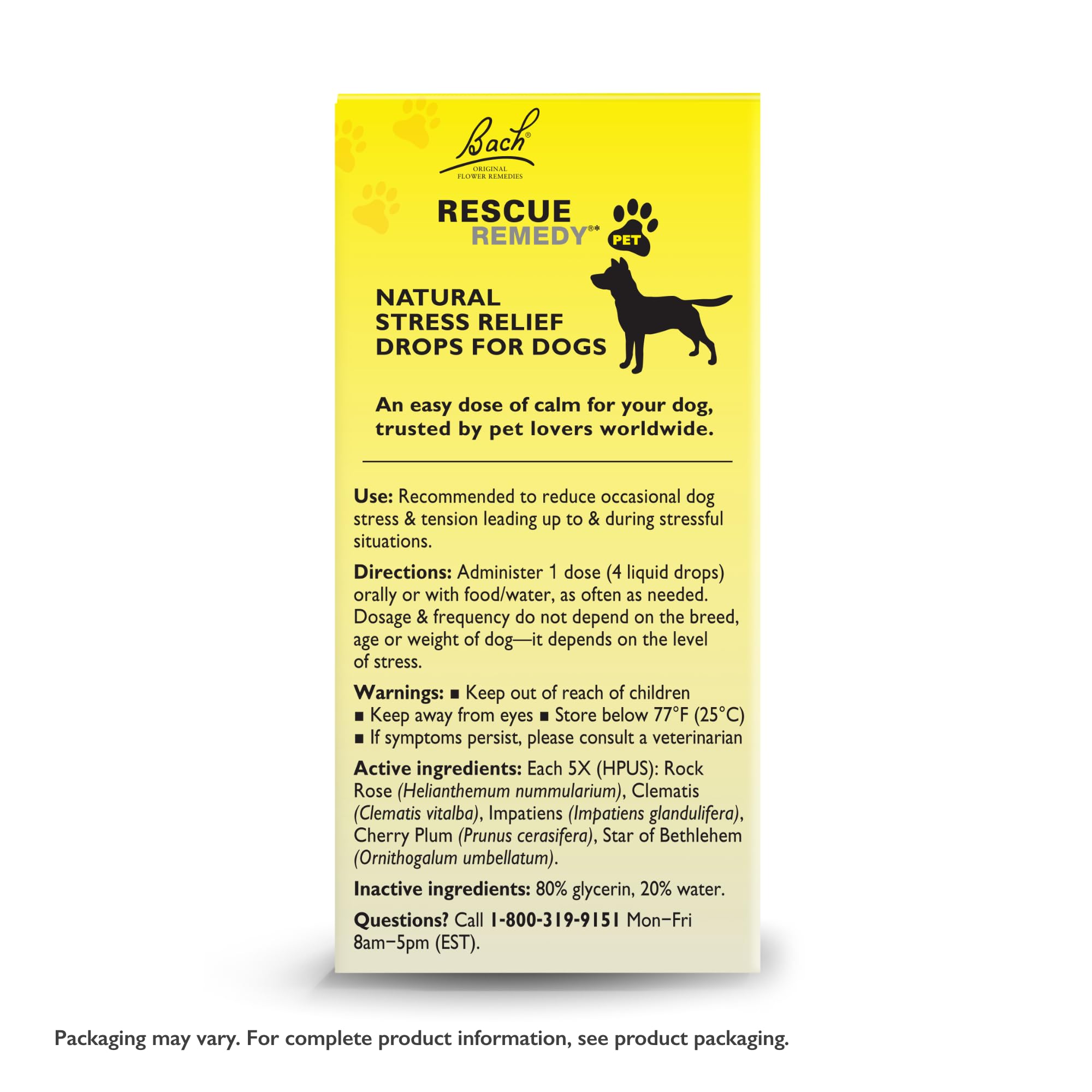 RESCUE comparación del frasco en mano para visualizar tamaño
