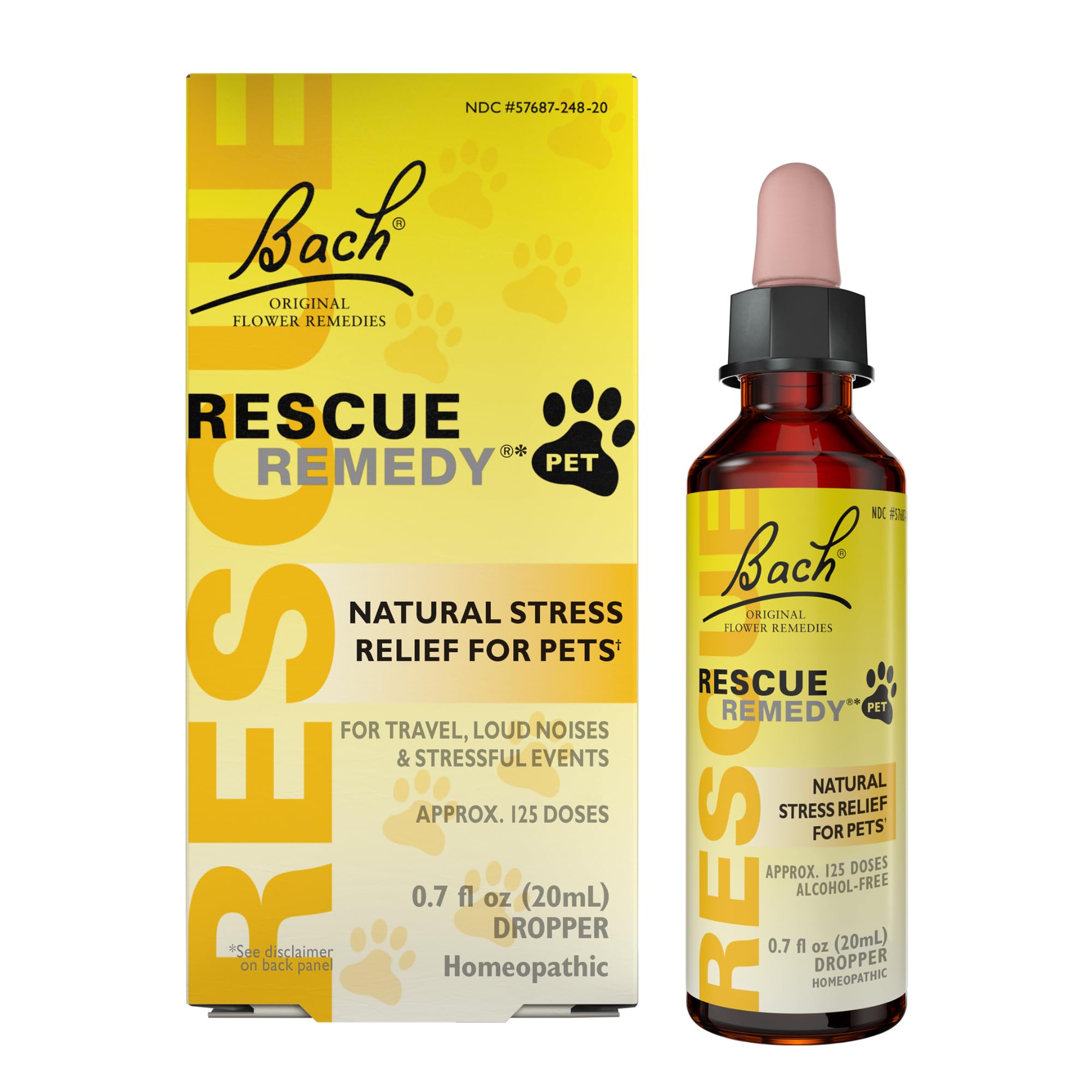RESCUE bote frontal mostrando etiqueta y beneficio calmante