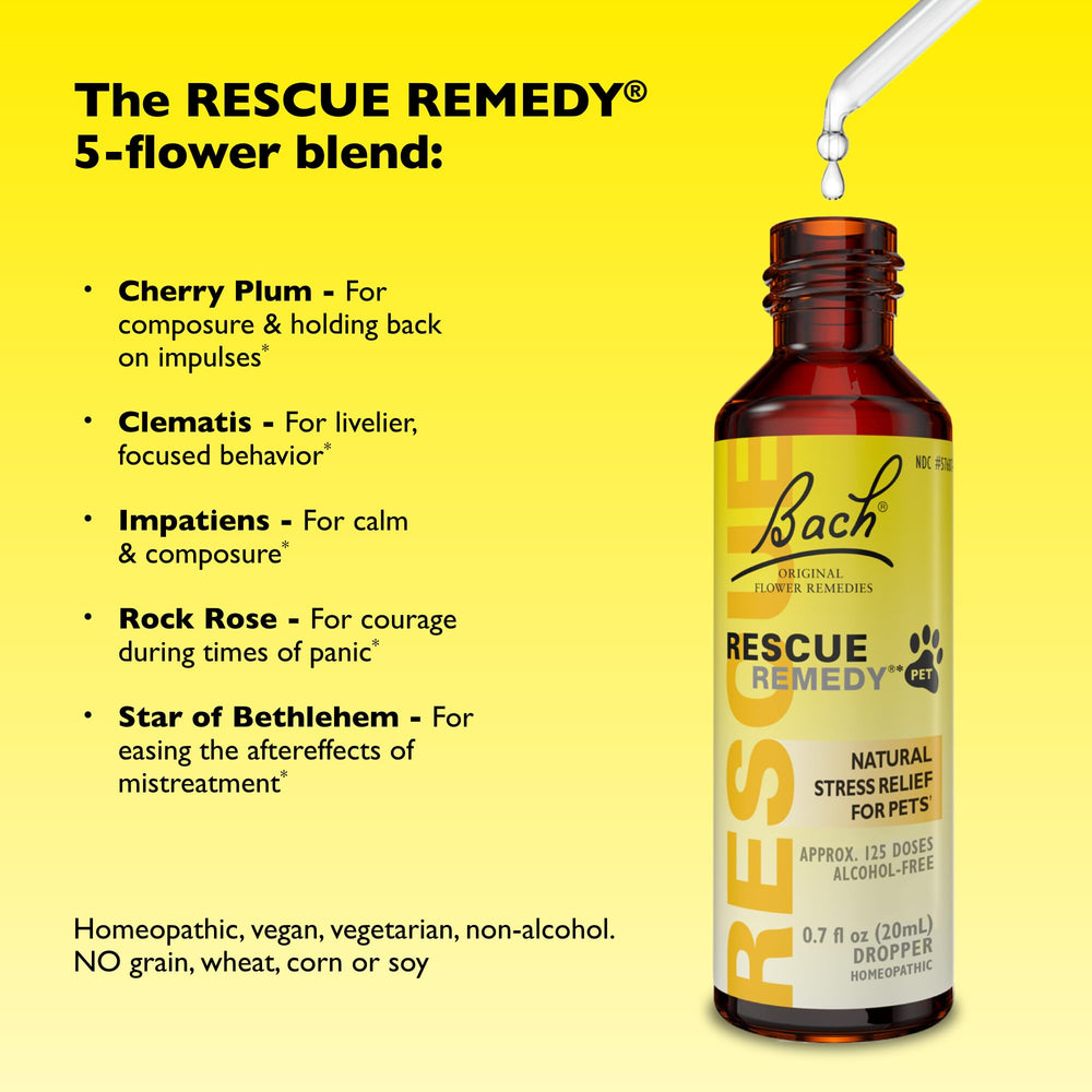 RESCUE etiqueta con lista de ingredientes naturales y claros