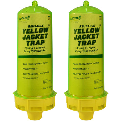 RESCUE! front packaging showing two reusable traps and attractant for easy setup
