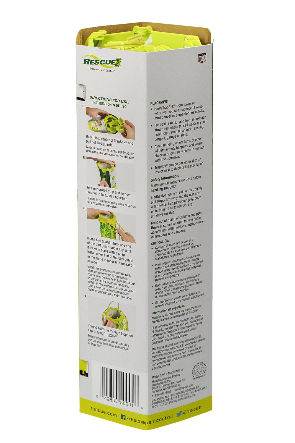 RESCUE! TrapStik hung under eave protecting home areas effectively