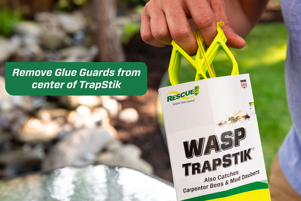RESCUE! trapped insect close-up showing adhesive capture benefit