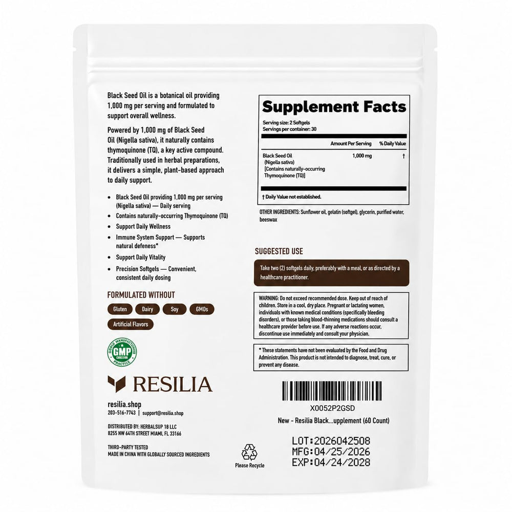 Resilia Oil Of Oregano primer plano de textura de softgel, fácil de tragar