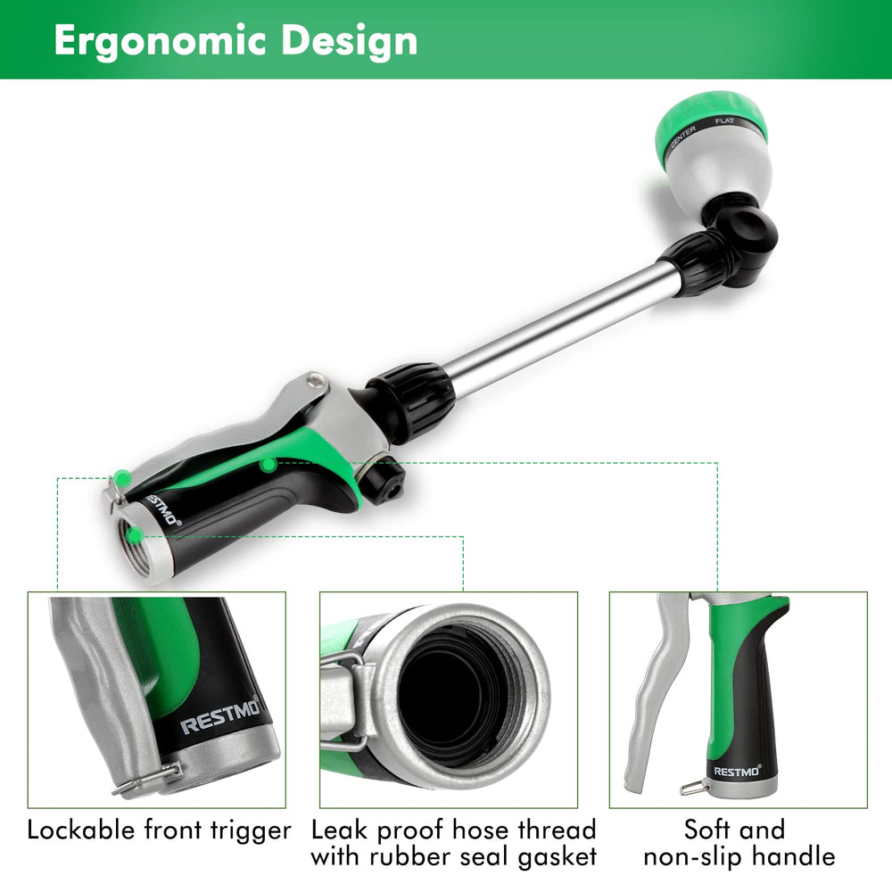 Restmo side view of 180° swivel head showing flexible reach for awkward spots