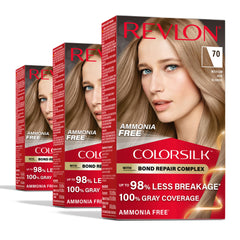 Revlon ColorSilk vista frontal del empaque que muestra tono y beneficios