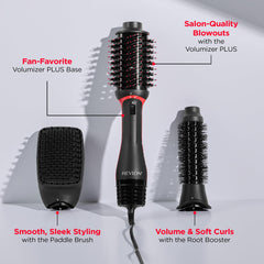 REVLON root booster closeup highlighting tool shape that lifts roots and creates volume