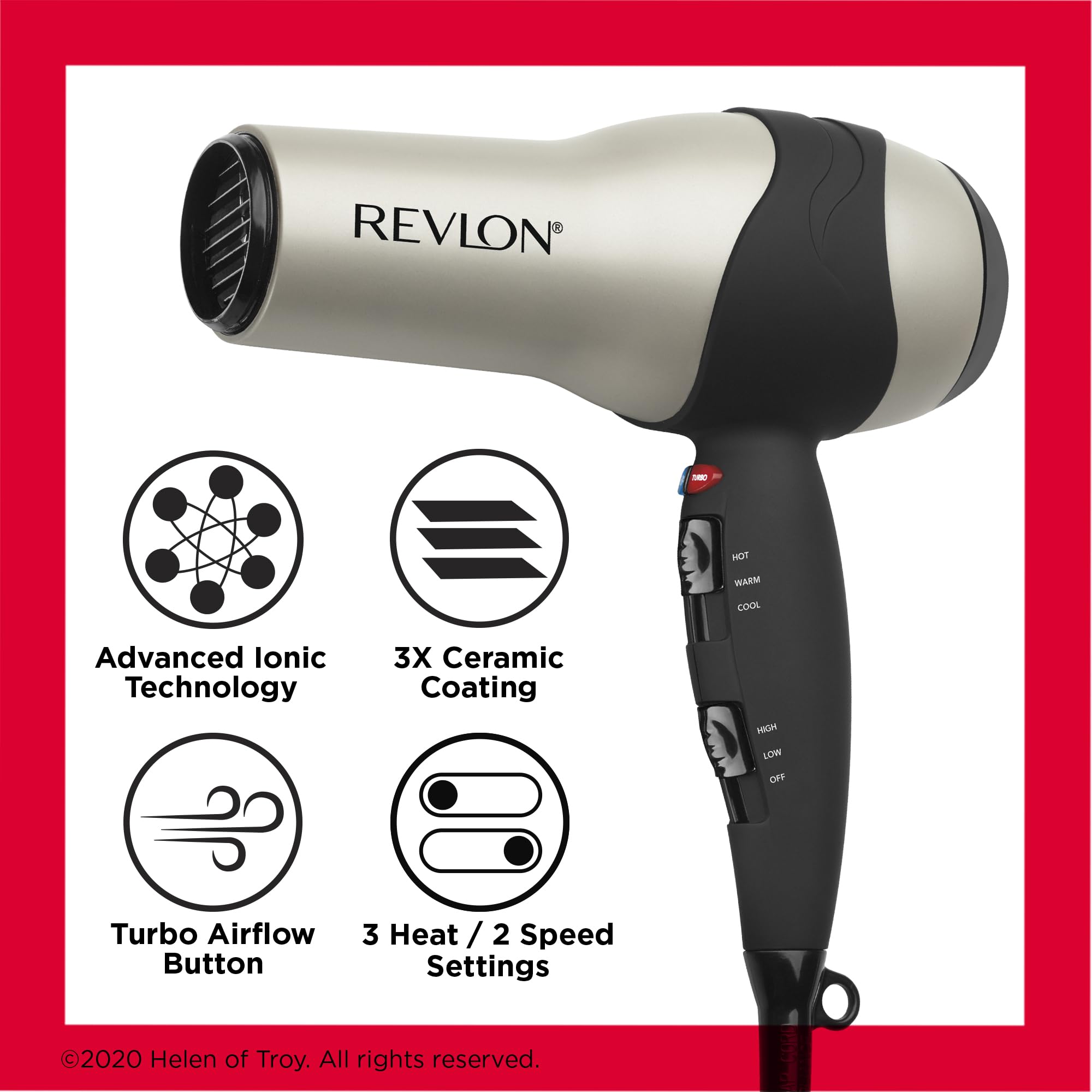 REVLON secador en uso secando cabello con menor encrespamiento