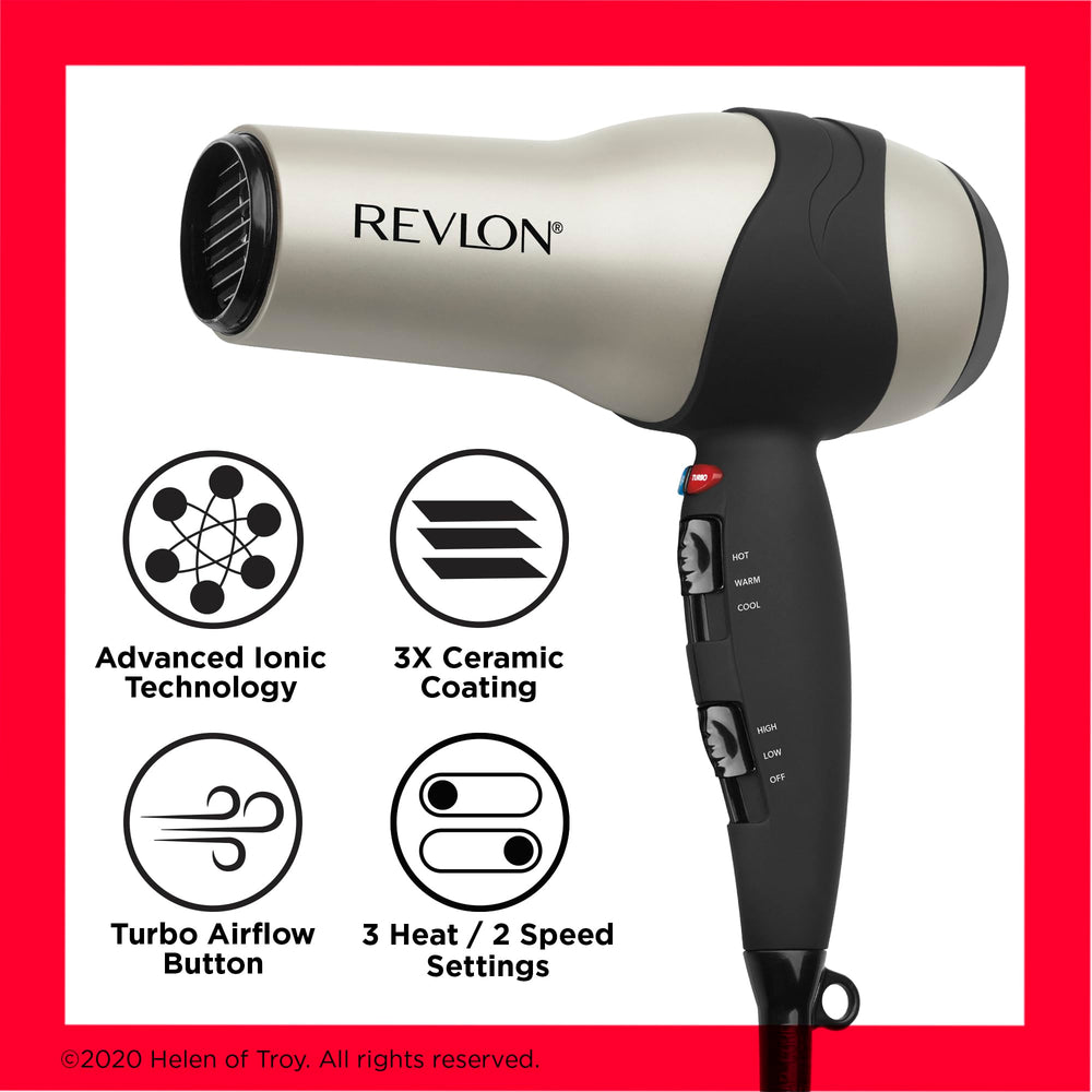 REVLON secador en uso secando cabello con menor encrespamiento
