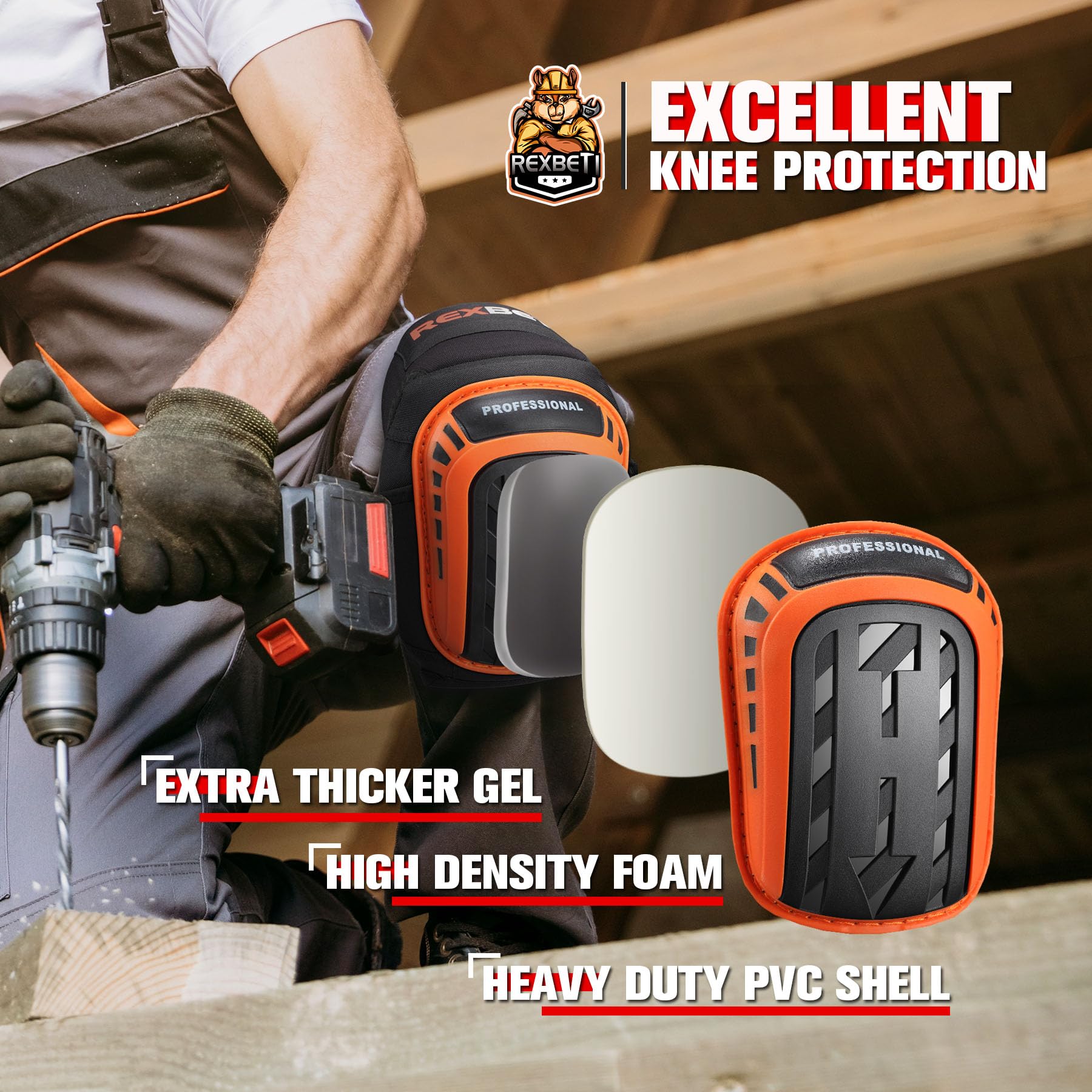 REXBETI heavy-duty PVC shell detail showing abrasion-resistant protection