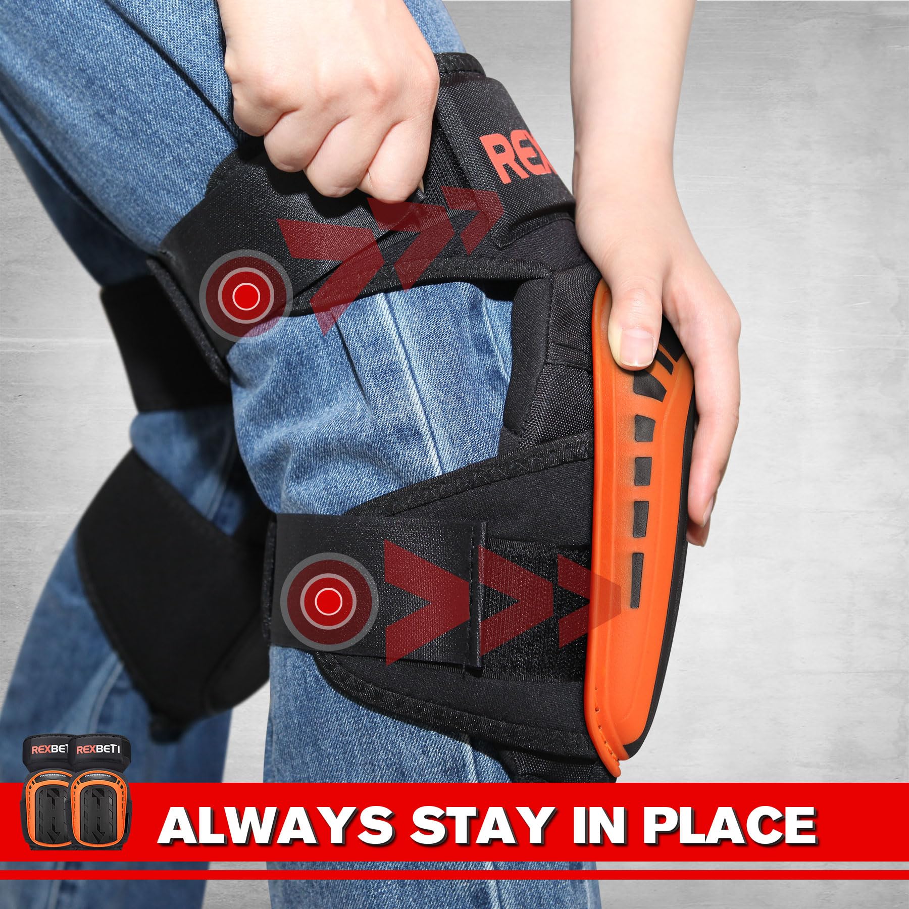 REXBETI strap and thigh support demonstrating secure anti-slip fit