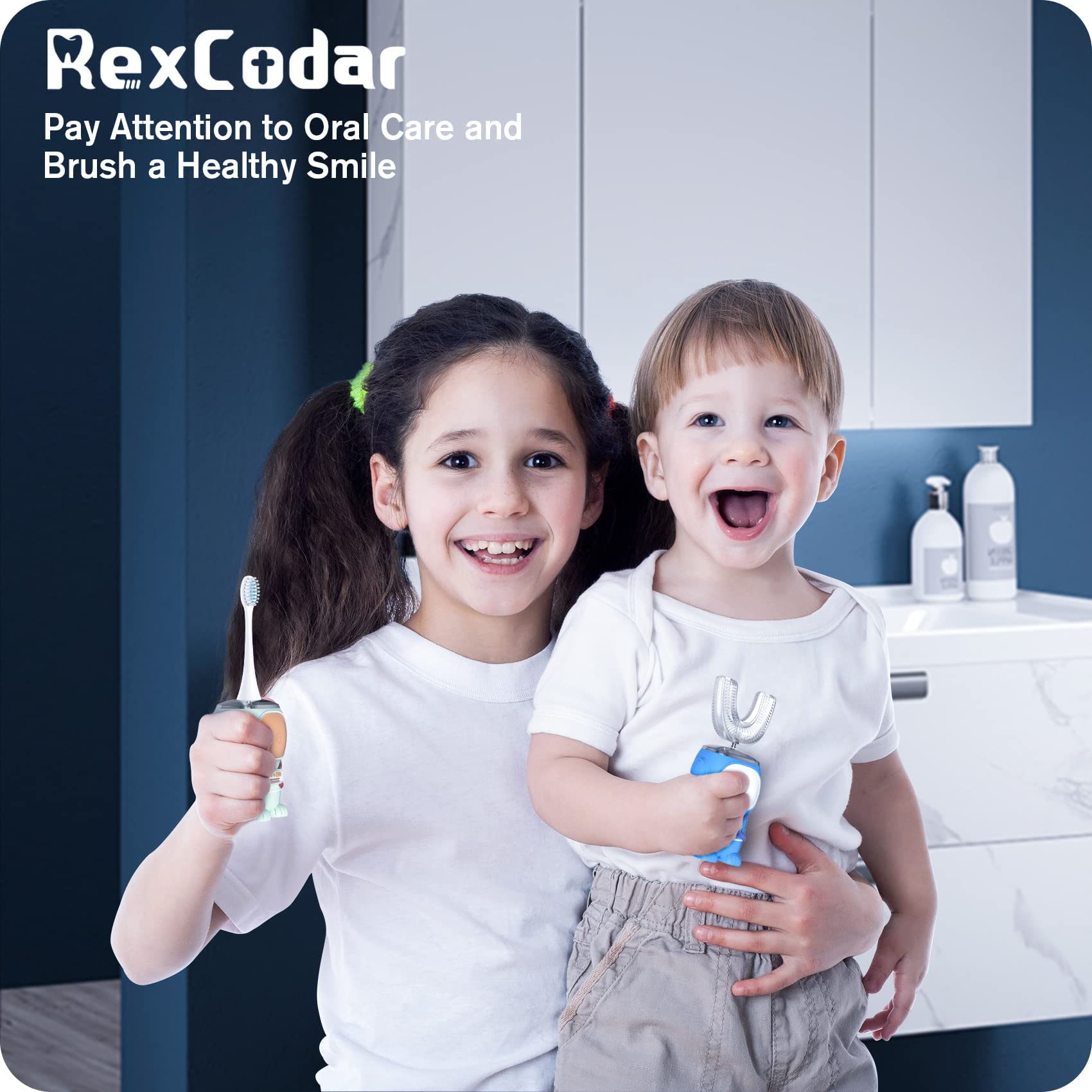 RexCodar contenido del kit con cuatro cabezales y base de carga visible
