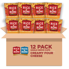 Rice-A-Roni cup vista frontal del envase mostrando formato individual y conveniencia