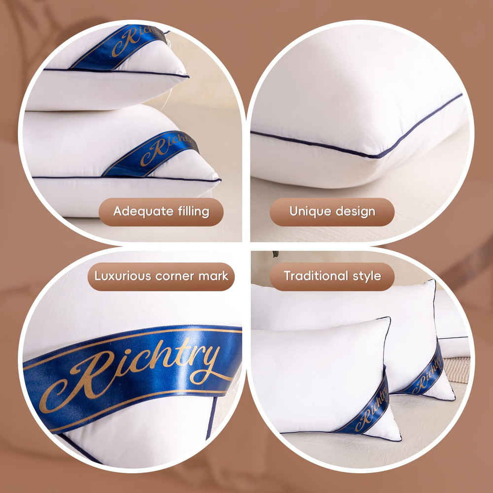 Richtry detalle del piping azul en borde que aporta acabado y estructura