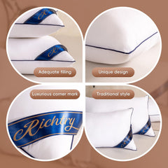 Richtry detalle del piping azul en borde que aporta acabado y estructura