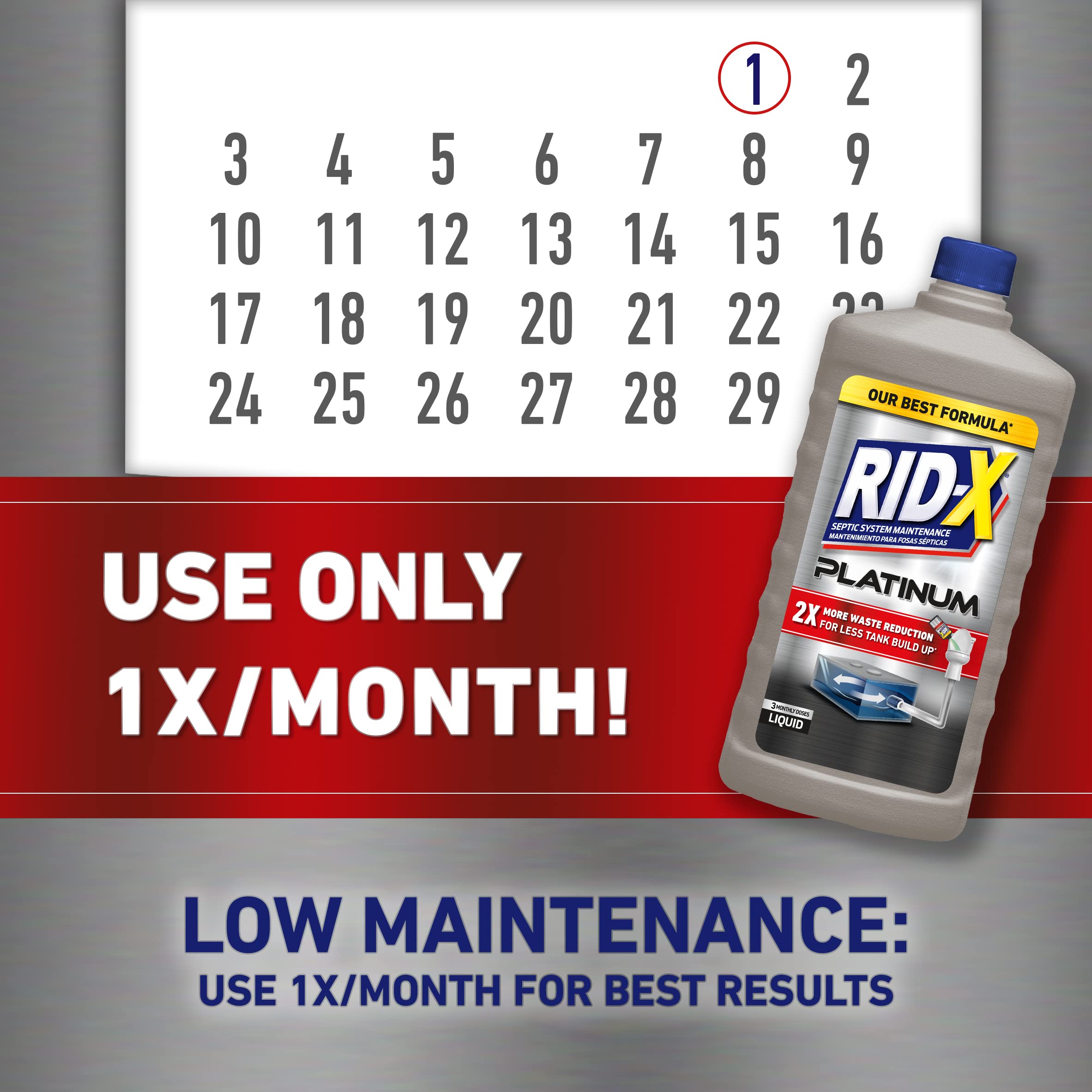 Rid‑X en baño doméstico ilustrando ambiente limpio y menos olores