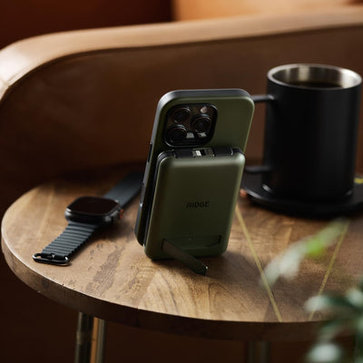 The Ridge power bank inside a travel backpack ready for commuting and trips