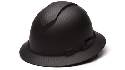 Ridgeline front view matte black graphite showing full brim and protection benefit