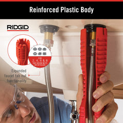 RIDGID detalle del mango muescado que facilita agarre y ajustes