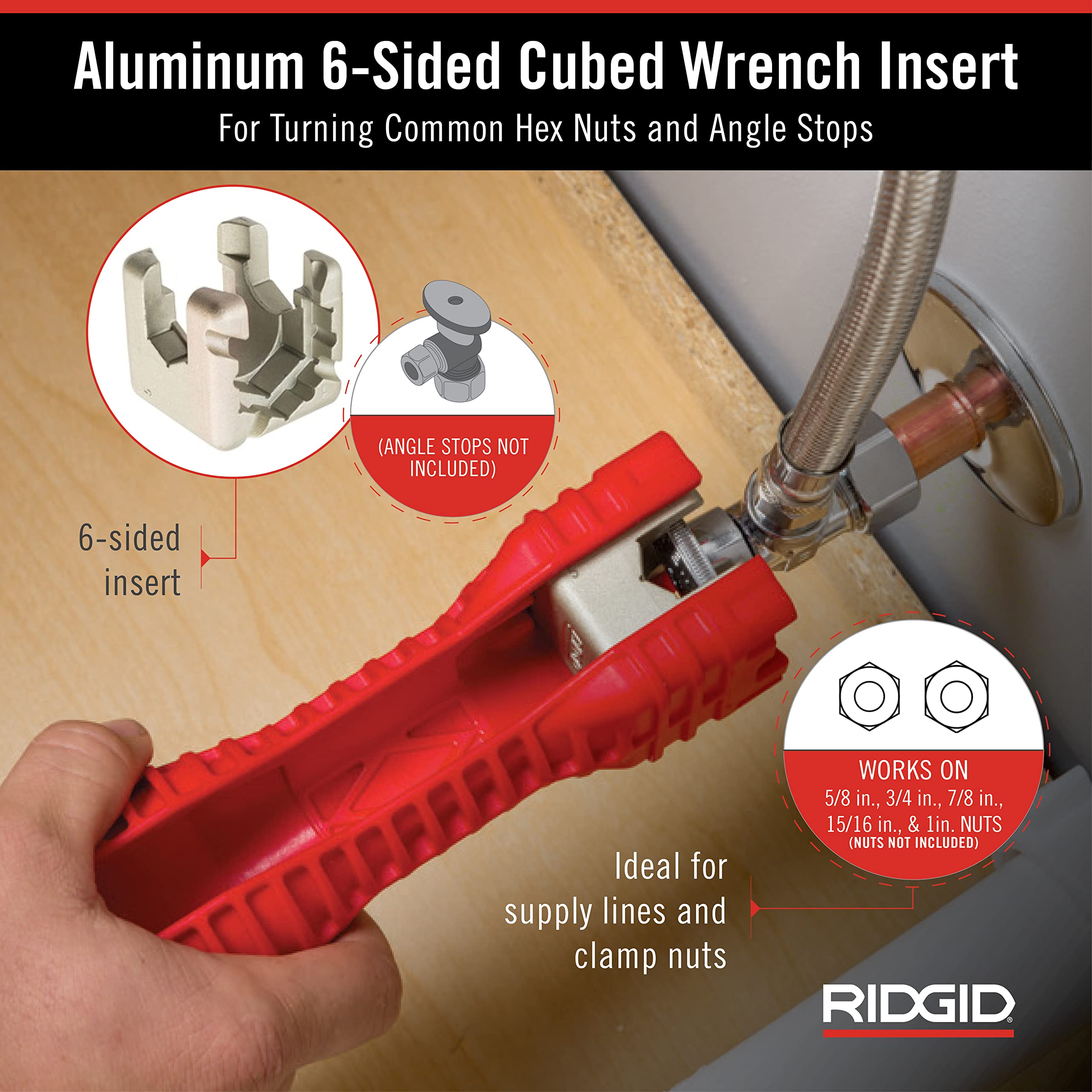 RIDGID orificio lateral que permite palanca extra con destornillador
