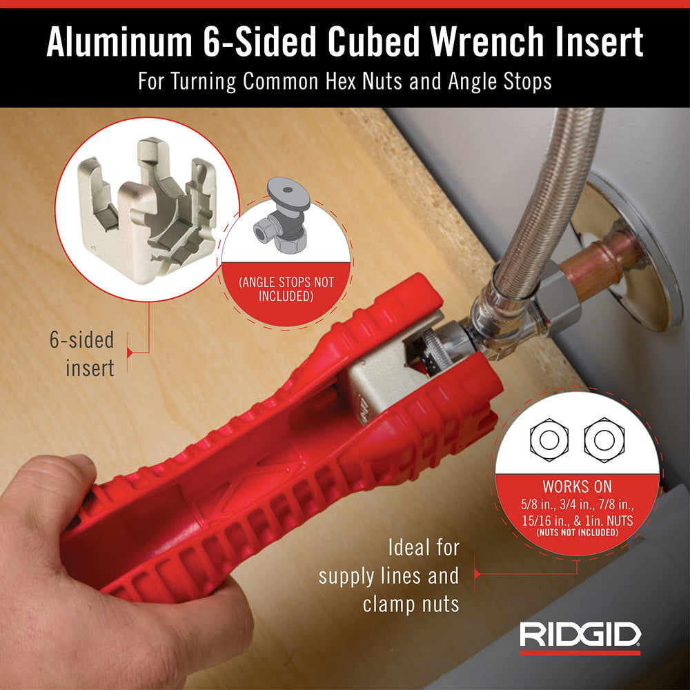 RIDGID orificio lateral que permite palanca extra con destornillador