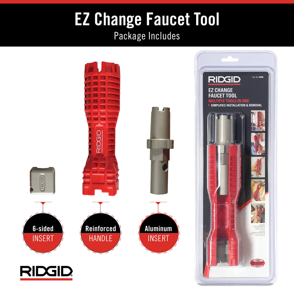 RIDGID herramienta en uso bajo fregadero optimizando el acceso