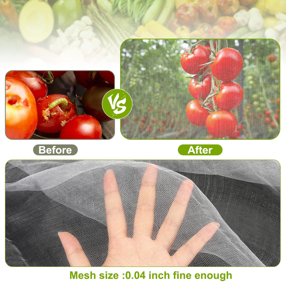 RIFNY malla cubriendo plantas de tomate manteniendo insectos alejados
