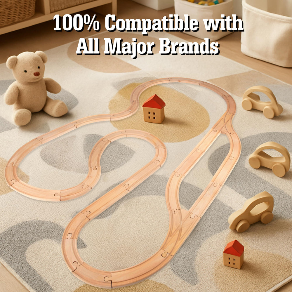 Right Track Toys tren pasando por la vía en uso promoviendo creatividad