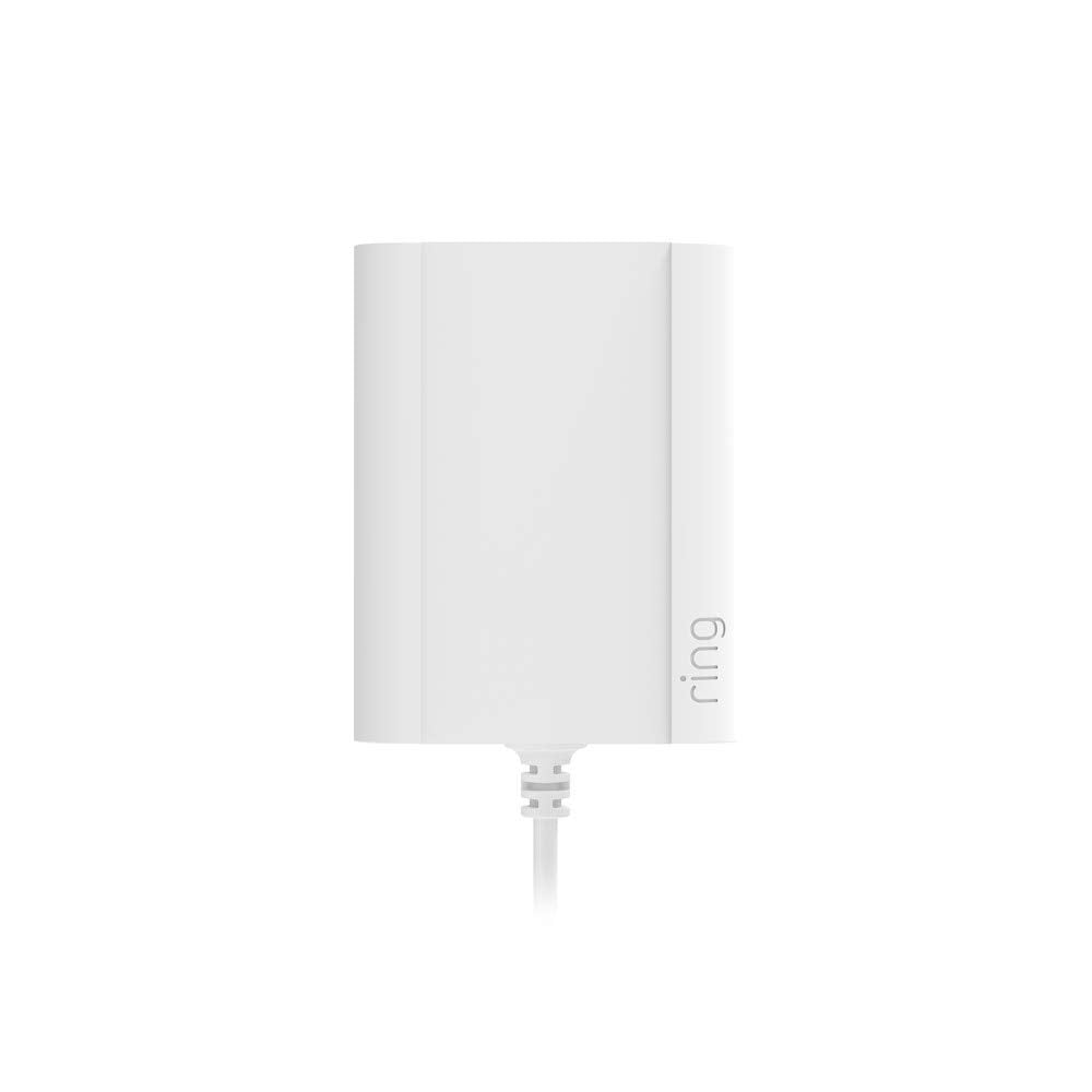 Ring adaptador enchufado frontal mostrando tamaño compacto y suministro continuo