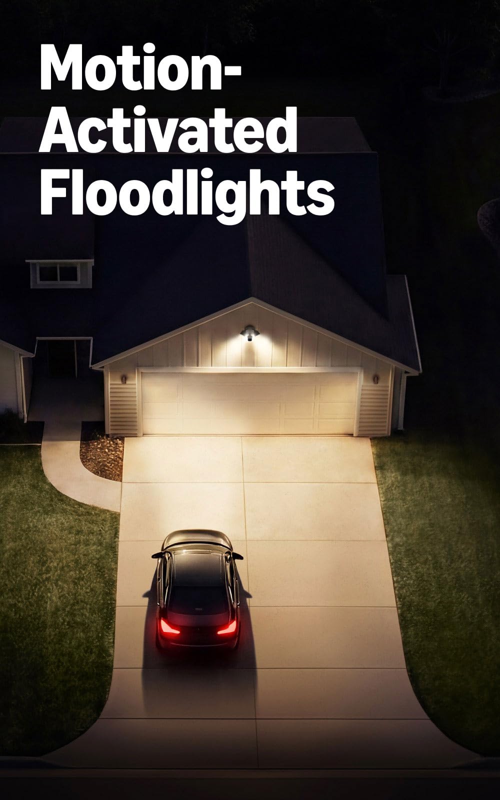 Ring Floodlight Cam LED panel close-up showing ultra-bright floodlight elements for clear night footage