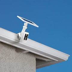 Ring Gutter Mount comparación de tamaño junto a una regla para visualizar dimensiones compactas