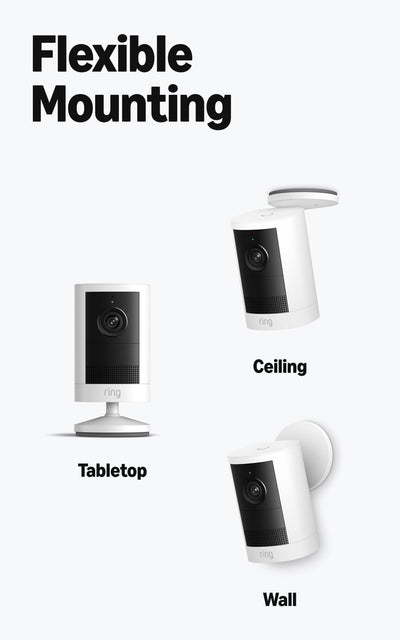 Ring camera held in hand to show compact size and easy battery-powered setup