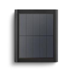 Ring panel solar frontal mostrando placa y base, mayor autonomía para cámara