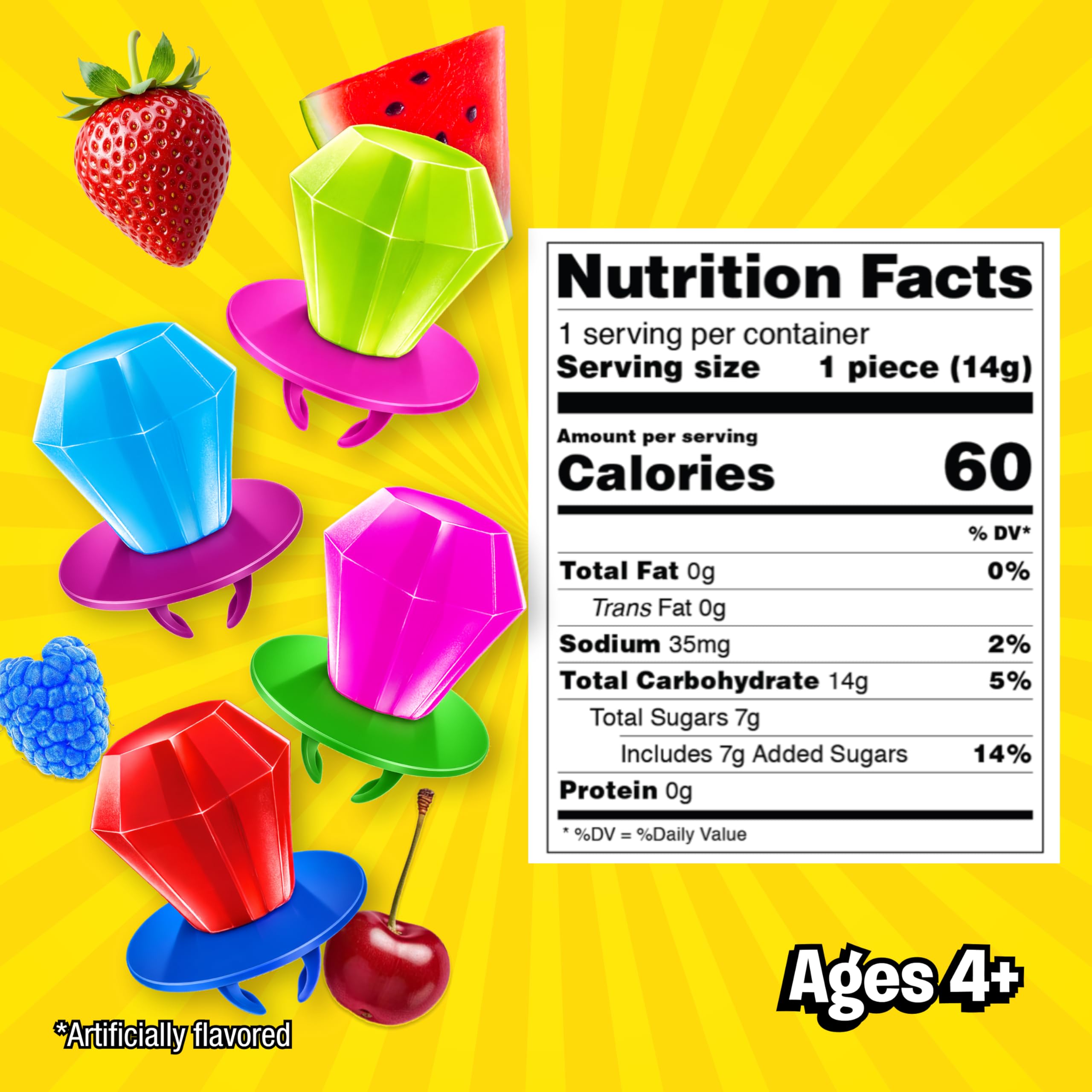 Ring Pop individually wrapped suckers demonstrating hygienic packaging and easy distribution