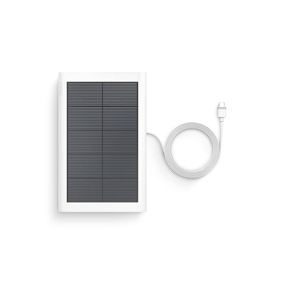 Ring small solar panel mounted with stick up cam demonstrating continuous power
