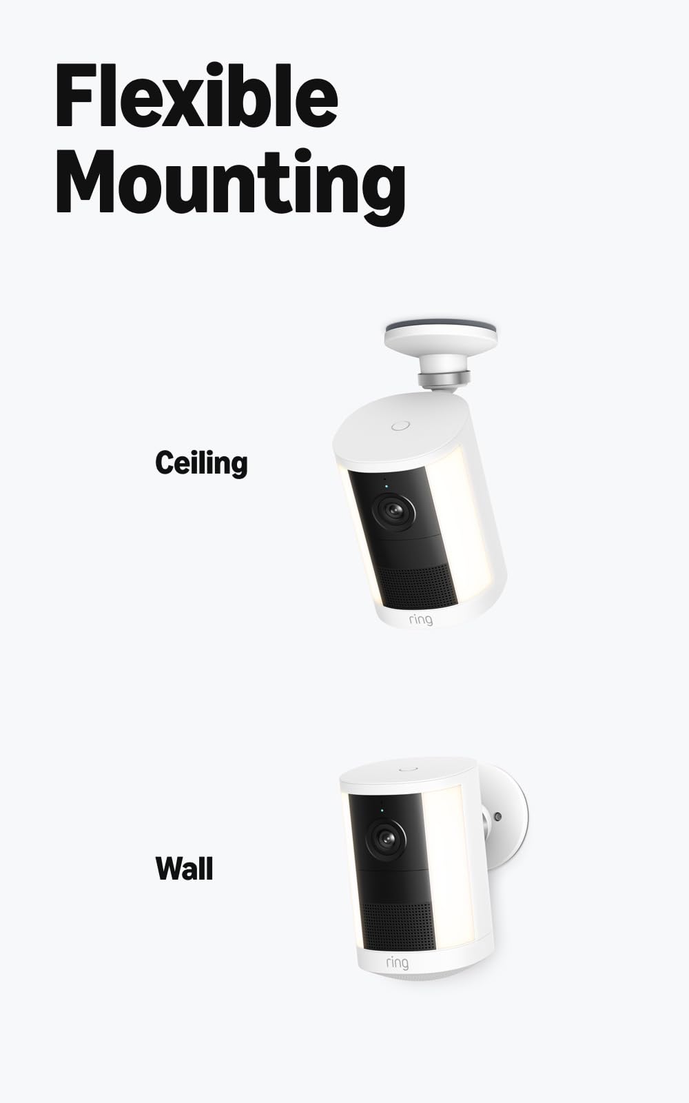 Ring camera held in hand for scale demonstrating compact portability
