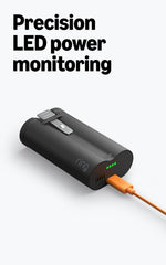 Ring Ultra battery connected via USB-C cable illustrating faster charging benefit