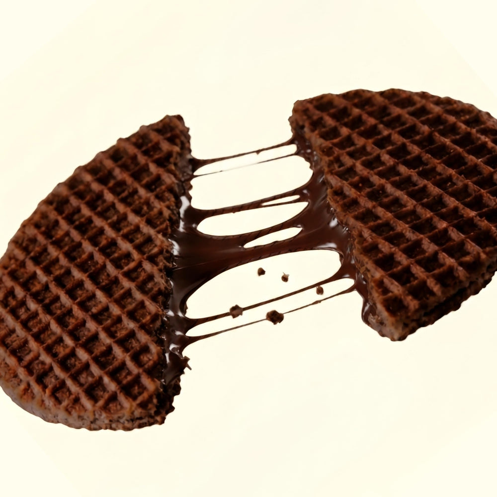 Rip Van Wafels etiqueta nutricional mostrando 3g de azúcar y 130 calorías