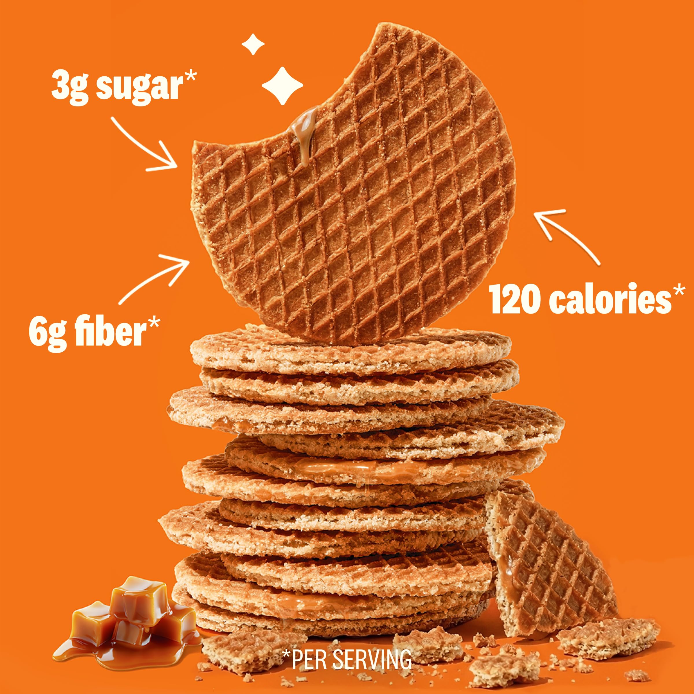 Rip Van Wafels detalle del relleno de caramelo y vainilla mostrando su cremosidad