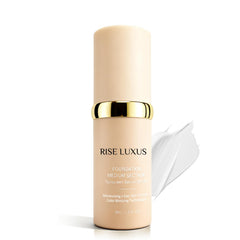 Rise Luxus empaque frontal mostrando diseño y tono de la base, acabado profesional