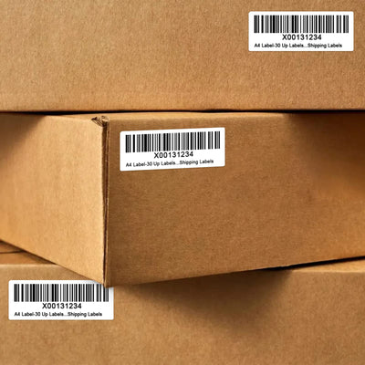 Risepekt etiqueta aplicada en caja de envío facilitando logística