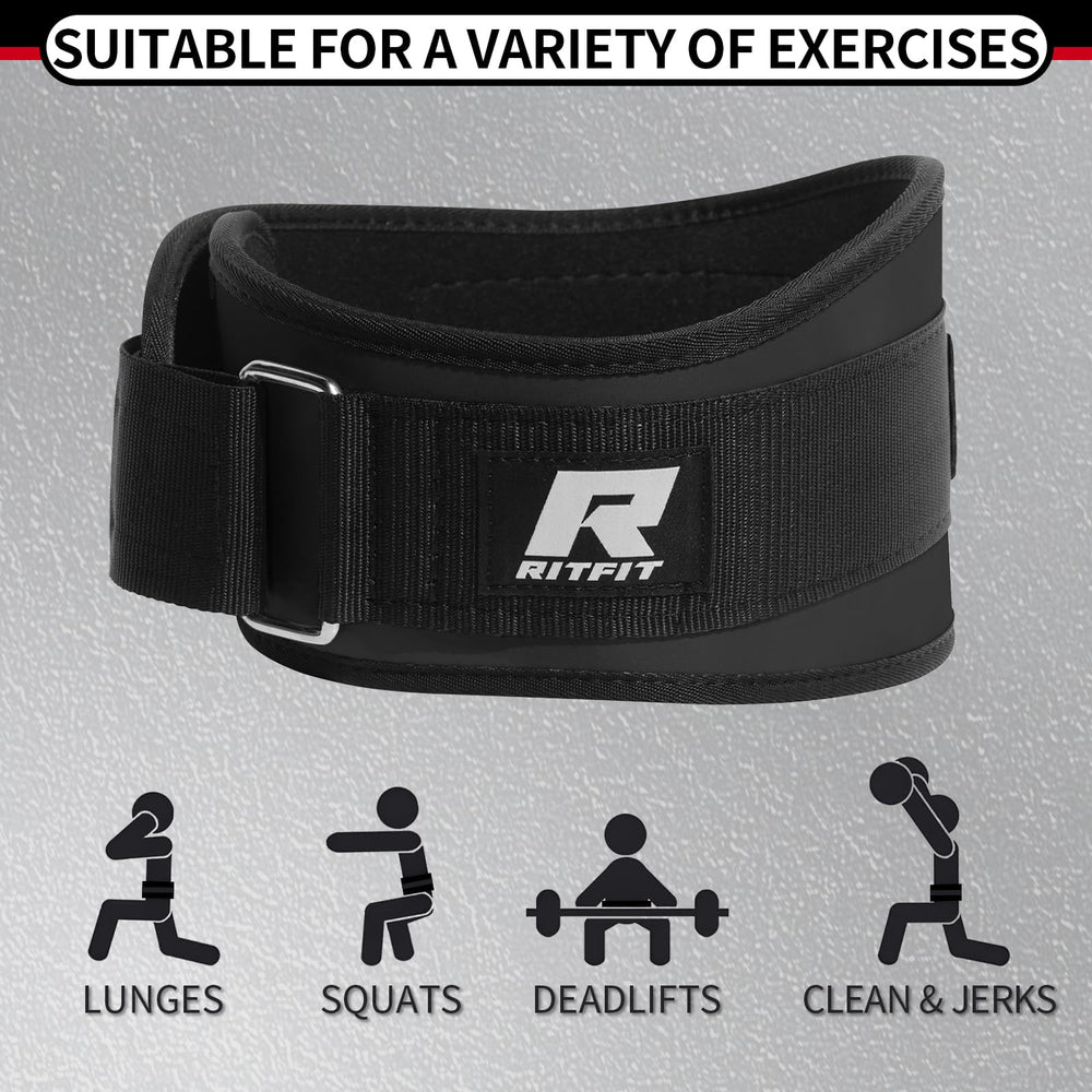 RitFit en uso durante sentadilla, soporte lumbar y técnica protegida